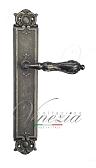Дверная ручка Venezia на планке PL97 мод. Monte Cristo (ант. серебро) проходная